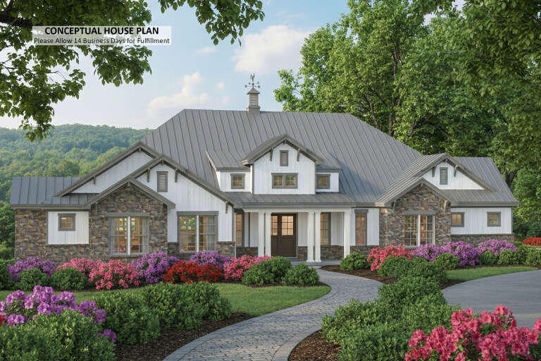 House Plan House Plan #35274 Angled Front Elevation