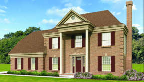Colonial House Plan #053-00464 Elevation Photo