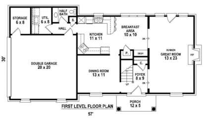 Floorplan 1 for House Plan #053-00464
