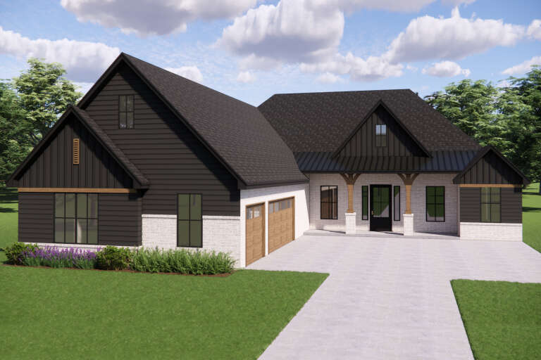 House Plan House Plan #35290 Angled Front Elevation