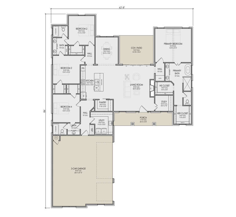 House Plan House Plan #35290 Drawing 1
