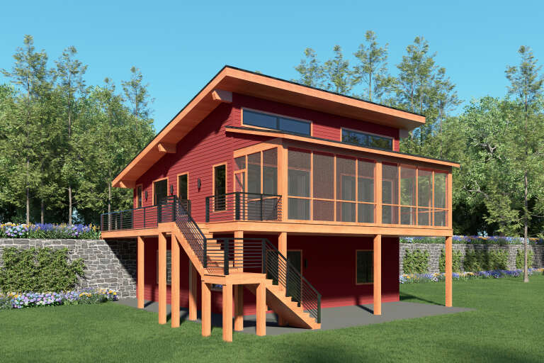 House Plan House Plan #35296 Angled Front Elevation