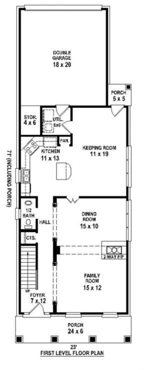 Floorplan 1 for House Plan #053-00465