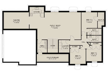 Basement for House Plan #2802-00512