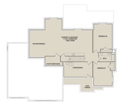 Basement for House Plan #8768-00180