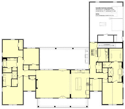 Main Floor w/ Basement Stairs Location for House Plan #041-00427