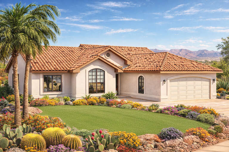House Plan House Plan #35336 Angled Front Elevation 