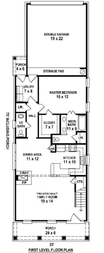 Floorplan 1 for House Plan #053-00466