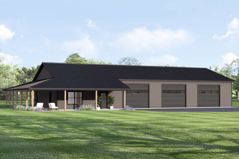 House Plan House Plan #35340 Angled Front Elevation 