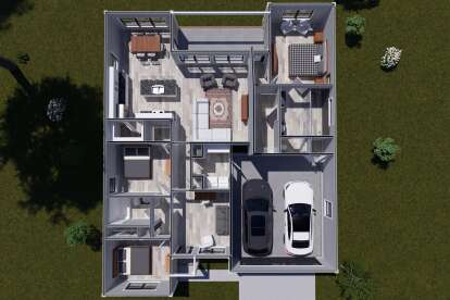 Overhead First Floor for House Plan #4848-00580