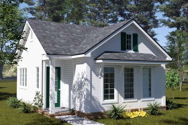 House Plan House Plan #35350 Angled Front Elevation 