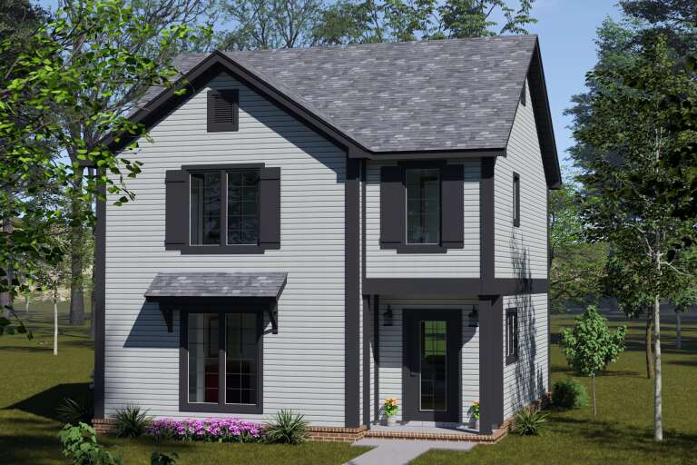 House Plan House Plan #35352 Angled Front Elevation 