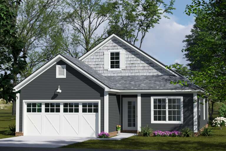 House Plan House Plan #35353 Angled Front Elevation 