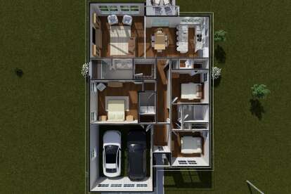 Overhead First Floor for House Plan #4848-00585