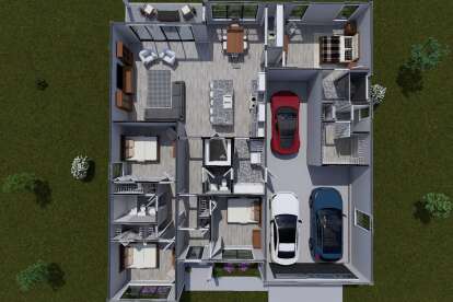 Overhead First Floor for House Plan #4848-00586