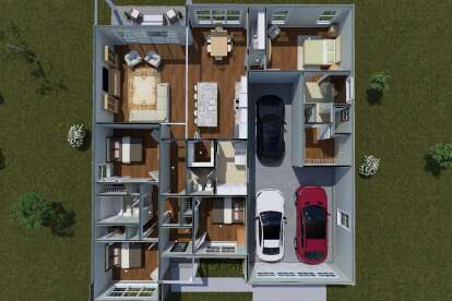 Overhead First Floor for House Plan #4848-00587