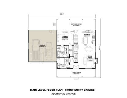 Main Floor w/ Optional 2 Car Front Garage for House Plan #7568-00057