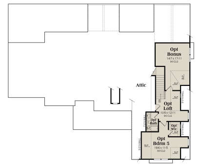 Optional Second Floor for House Plan #009-00496