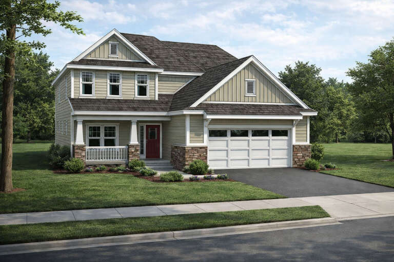 House Plan House Plan #35368 Angled Front Elevation
