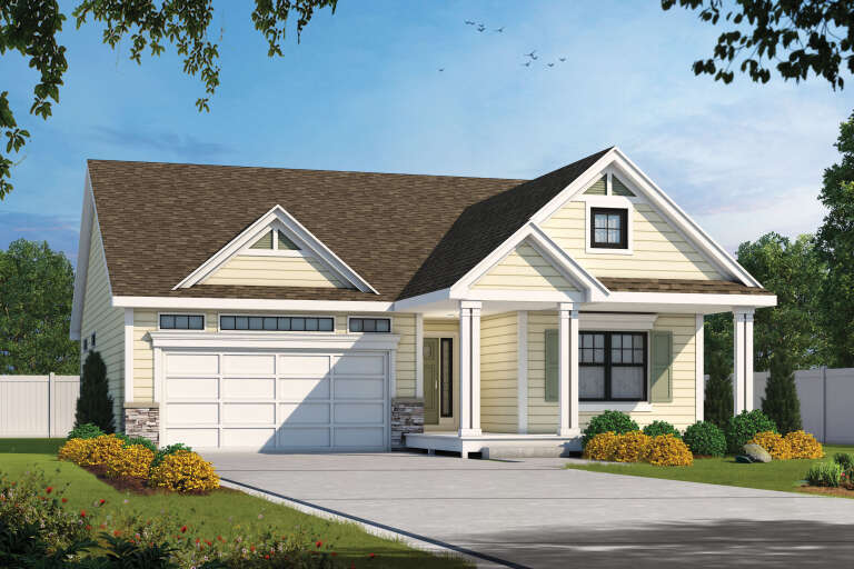 House Plan House Plan #35370 Angled Front Elevation