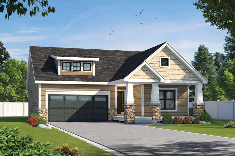 House Plan House Plan #35372 Angled Front Elevation