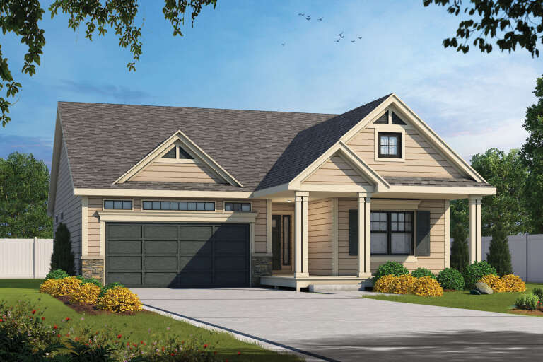 House Plan House Plan #35373 Angled Front Elevation