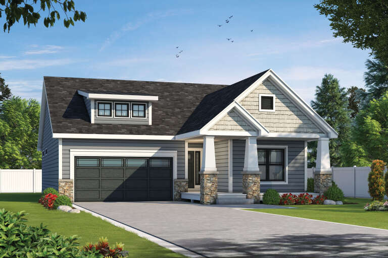 House Plan House Plan #35375 Angled Front Elevation