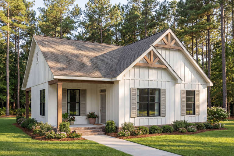 House Plan House Plan #35377 Angled Front Elevation