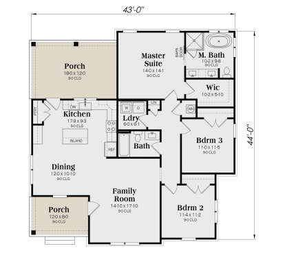 Main Floor for House Plan #009-00497