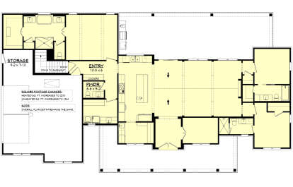 Main Floor w/ Basement Stairs Location for House Plan #041-00428