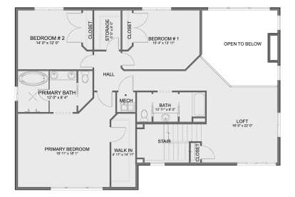Second Floor for House Plan #2802-00537
