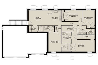 Basement for House Plan #2802-00540