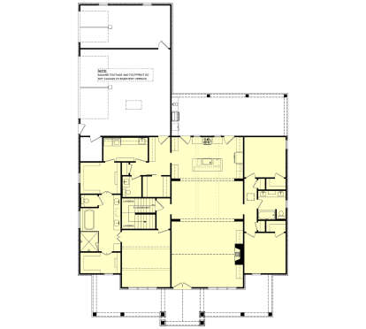 Main Floor w/ Basement Stairs Location for House Plan #041-00429