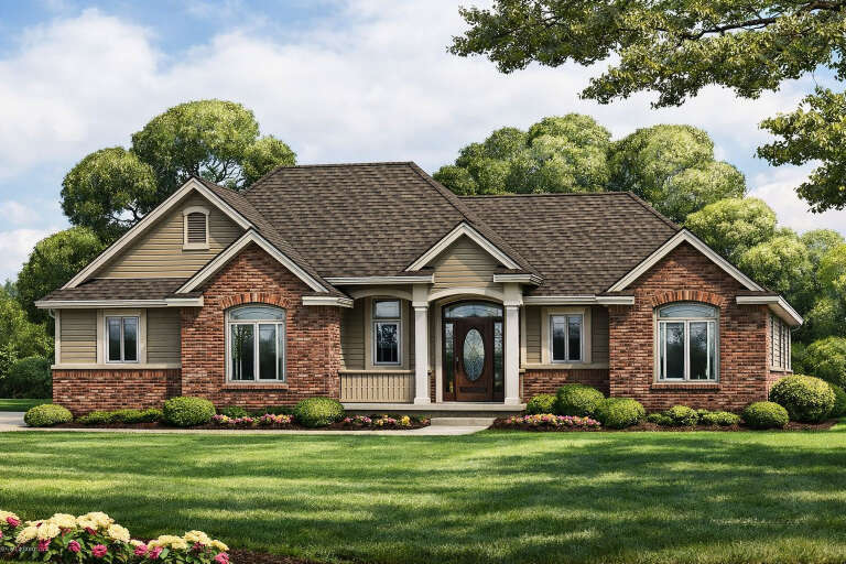 House Plan House Plan #35391 Angled Front Elevation
