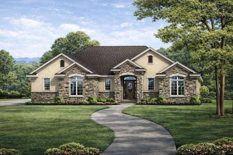 House Plan House Plan #35392 Angled Front Elevation