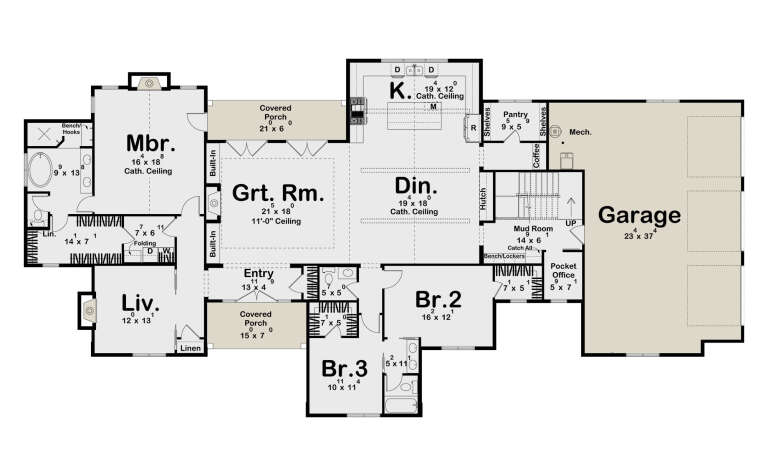 House Plan House Plan #35401 Drawing 1