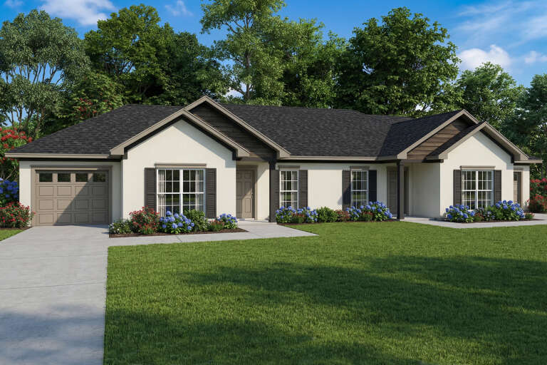 House Plan House Plan #35402 Angled Front Elevation