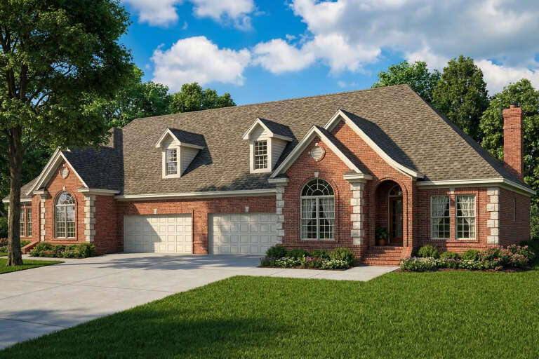 House Plan House Plan #35405 Angled Front Elevation