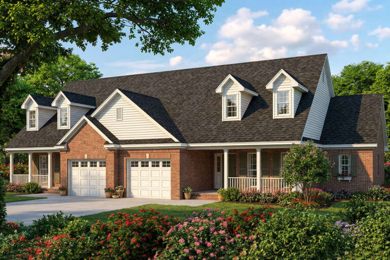 House Plan House Plan #35407 Angled Front Elevation
