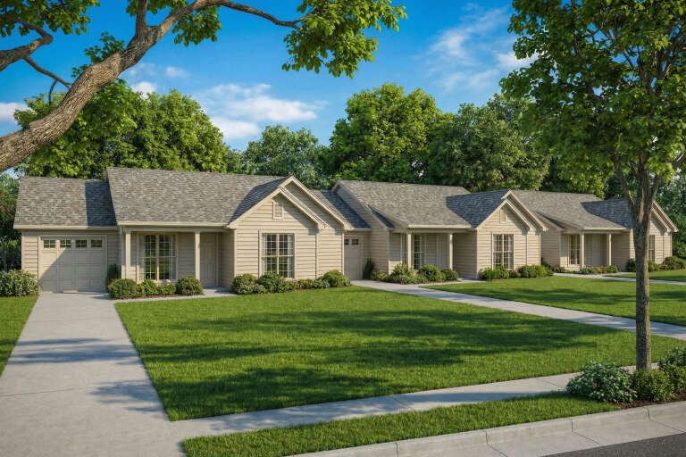House Plan House Plan #35408 Angled Front Elevation