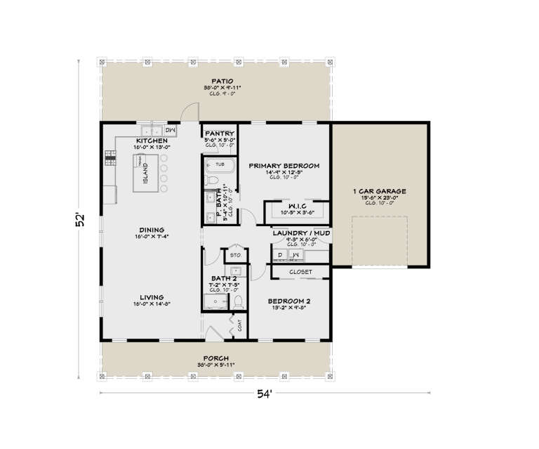 House Plan House Plan #35415 Drawing 1