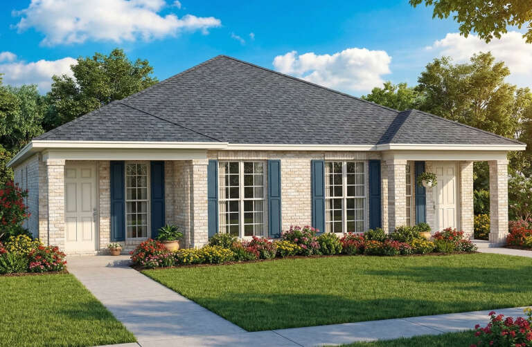 House Plan House Plan #35421 Angled Front Elevation