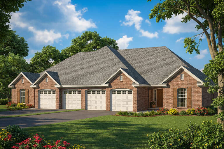 House Plan House Plan #35422 Angled Front Elevation
