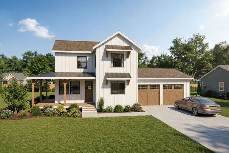House Plan House Plan #35447 Angled Front Elevation