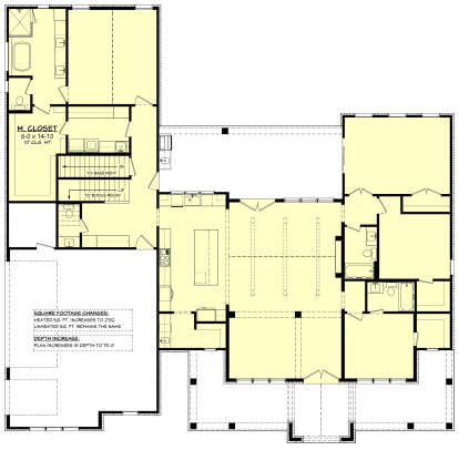 Main Floor w/ Basement Stairs Location for House Plan #041-00430