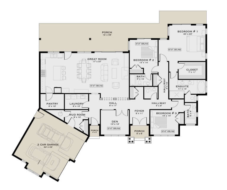 House Plan House Plan #35458 Drawing 1