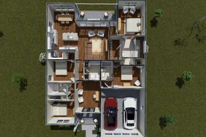 Overhead First Floor for House Plan #4848-00589