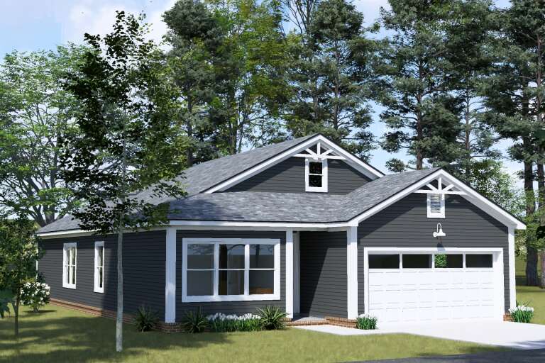 House Plan House Plan #35460 Angled Front Elevation