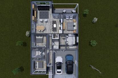 Overhead First Floor for House Plan #4848-00590