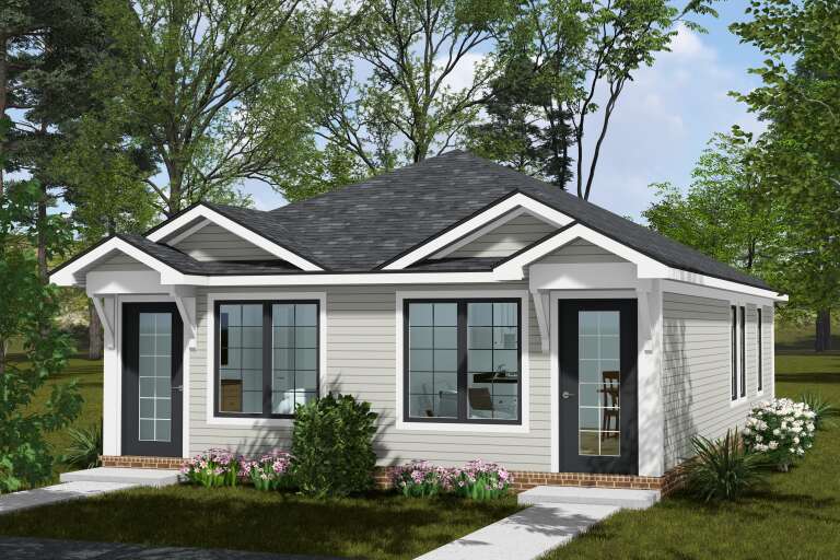 House Plan House Plan #35462 Angled Front Elevation